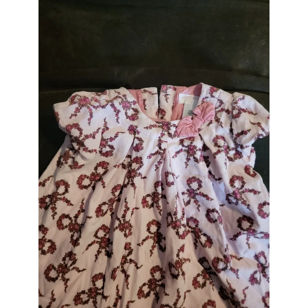 Janie and jack layette line tiny lamb floral bow‎ dress size 6 12 months